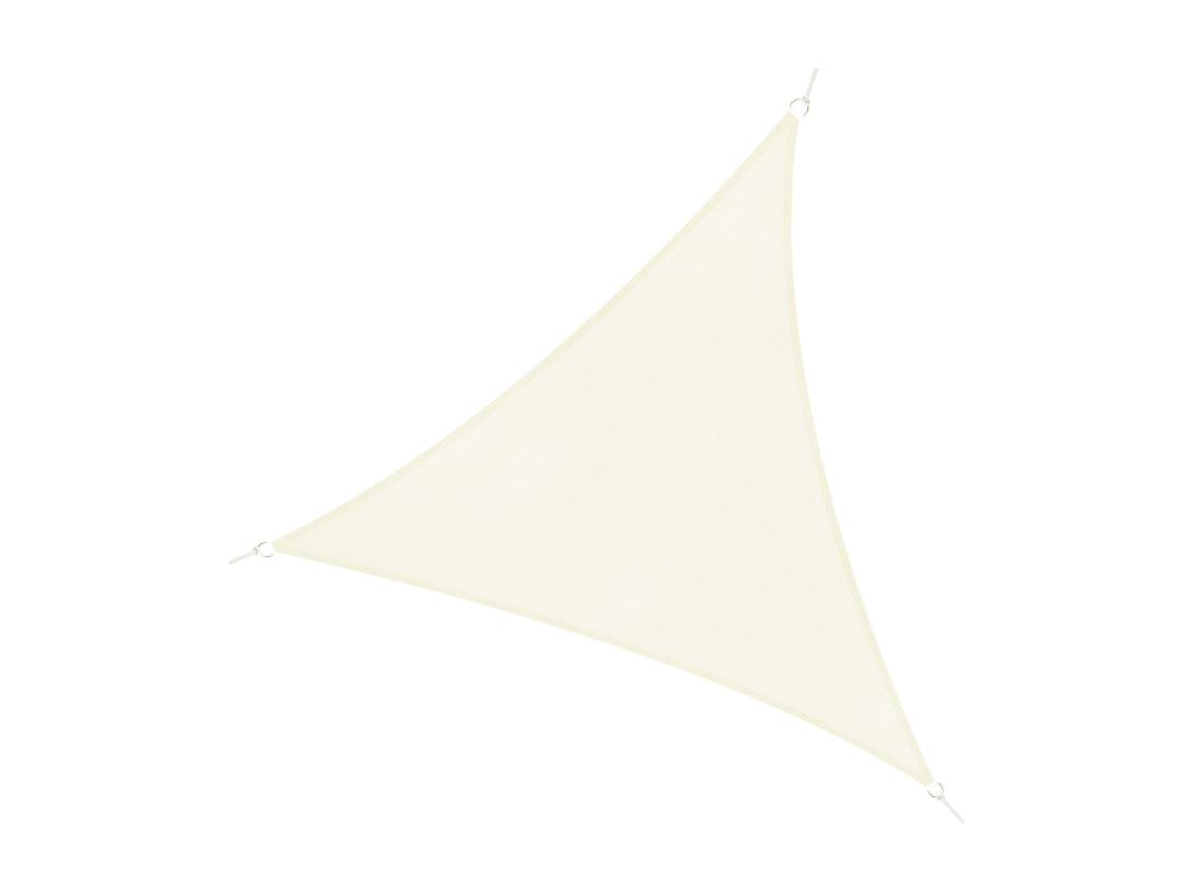 Vente Unique Voile D'ombrage Triangulaire Grande Taille 4 X 4 X 4 M Polyéthylène Haute Densité Résistant Aux UV Crème