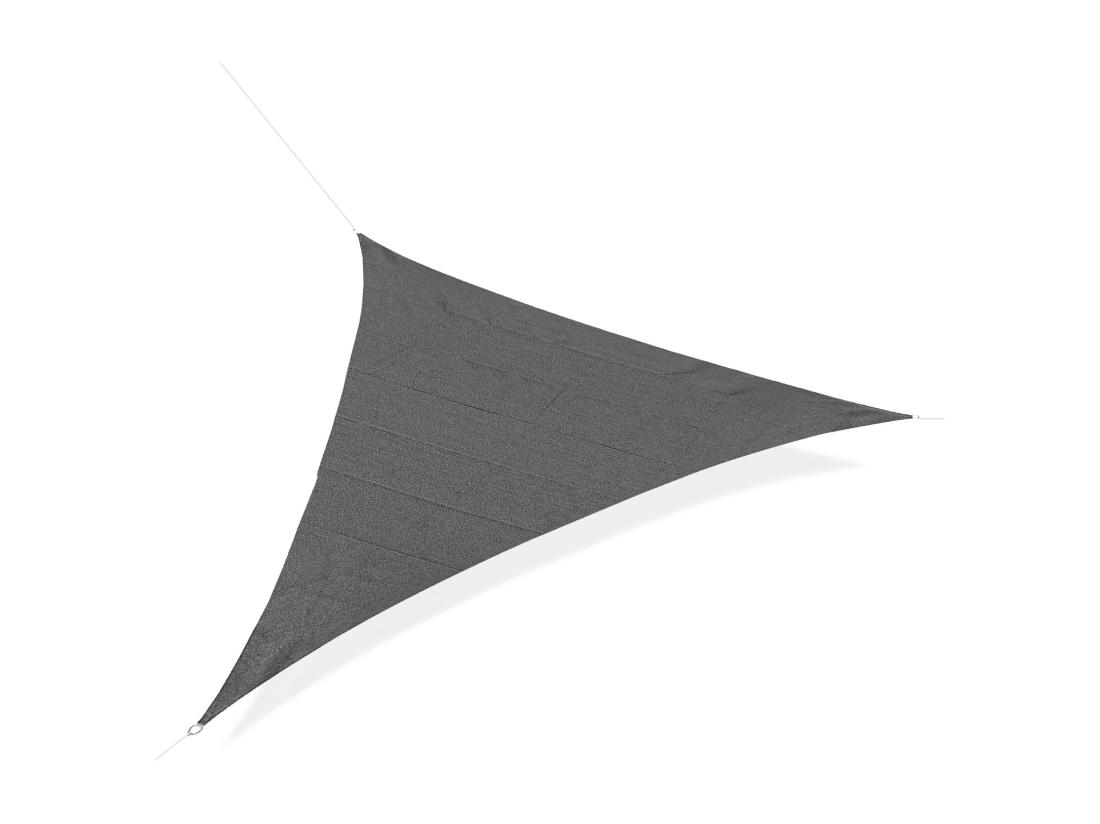 Vente Unique Voile D'ombrage Triangulaire Grande Taille 5 X 5 X 5 M Polyéthylène Haute Densité Résistant Aux UV Gris