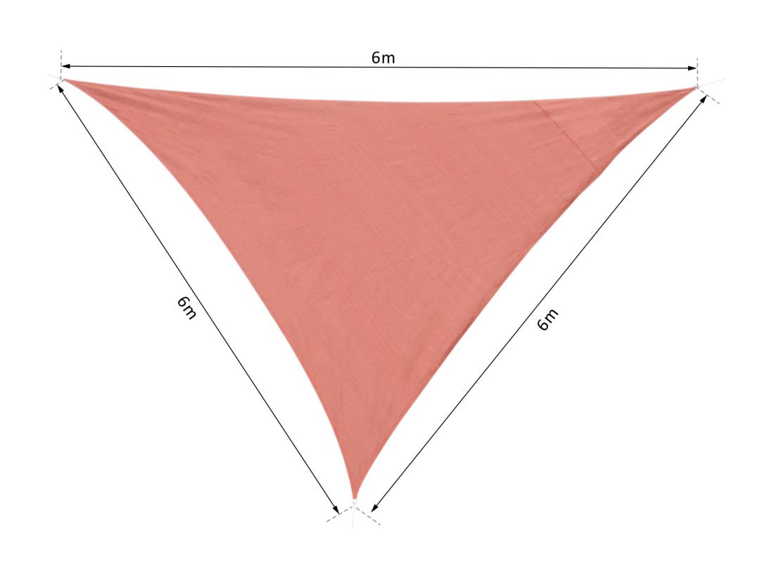 Vente Unique Voile D'ombrage Triangulaire Grande Taille 6 X 6 X 6 M Polyéthylène Haute Densité Résistant Aux UV Rouge