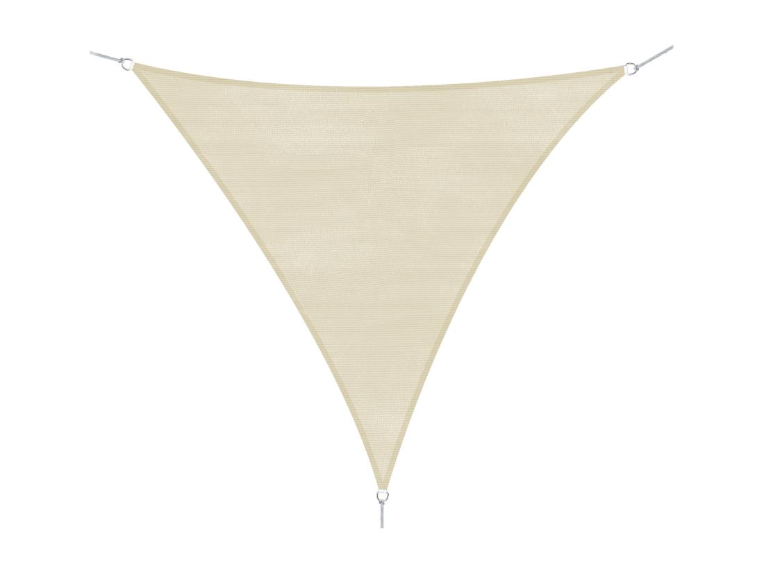 vente unique Voile d'ombrage triangulaire grande taille 6 x 6 x 6 m polyéthylène haute densité résistant aux UV crème