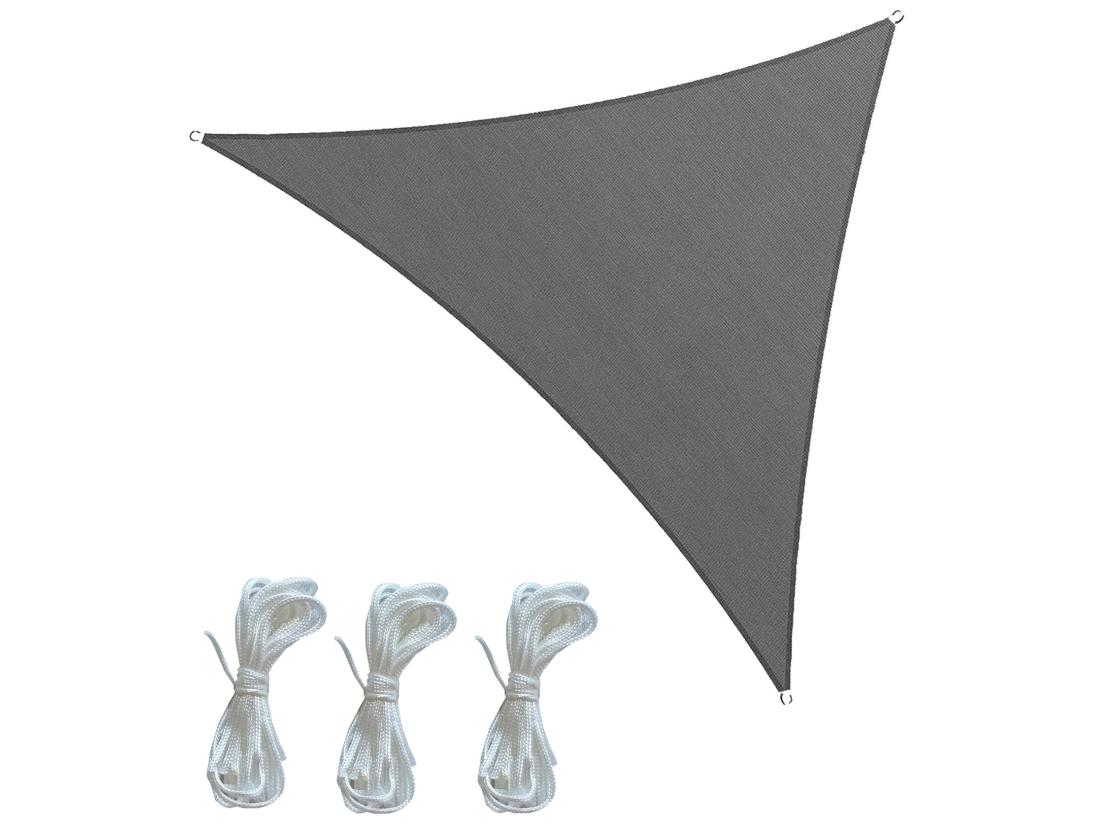 Vente Unique Voile Triangulaire En Polyéthylène Gris 3.6x3.6x3.6