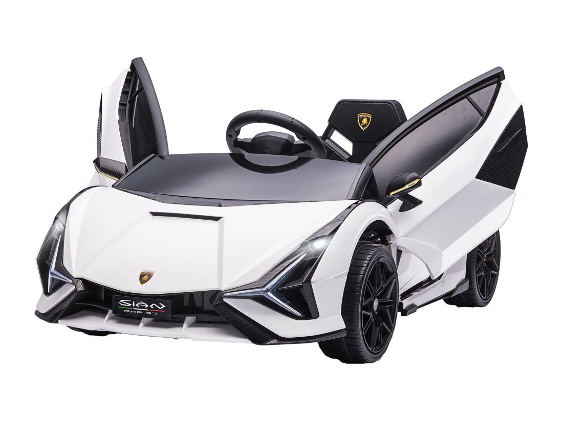 Vente Unique Voiture électrique Enfant De Sport Supercar 12 V - V. Max. 5 Km/h Effets Sonores + Lumineux Blanc