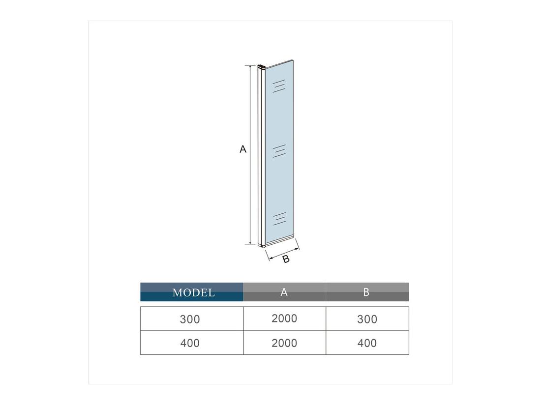 Vente Unique Volet Pivotant Seul 40x200cm Pour Paroi De Douche à L'italienne En Verre 8mm Retour Pivotant à 180° Verre Anticalcaire