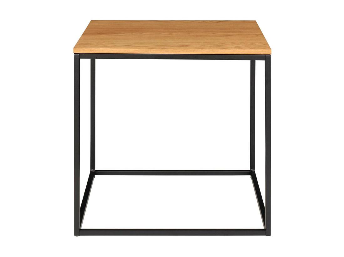 Vente Unique VOLLRAD - Bout De Canapé Carré Acier Et Bois Aspect Naturel