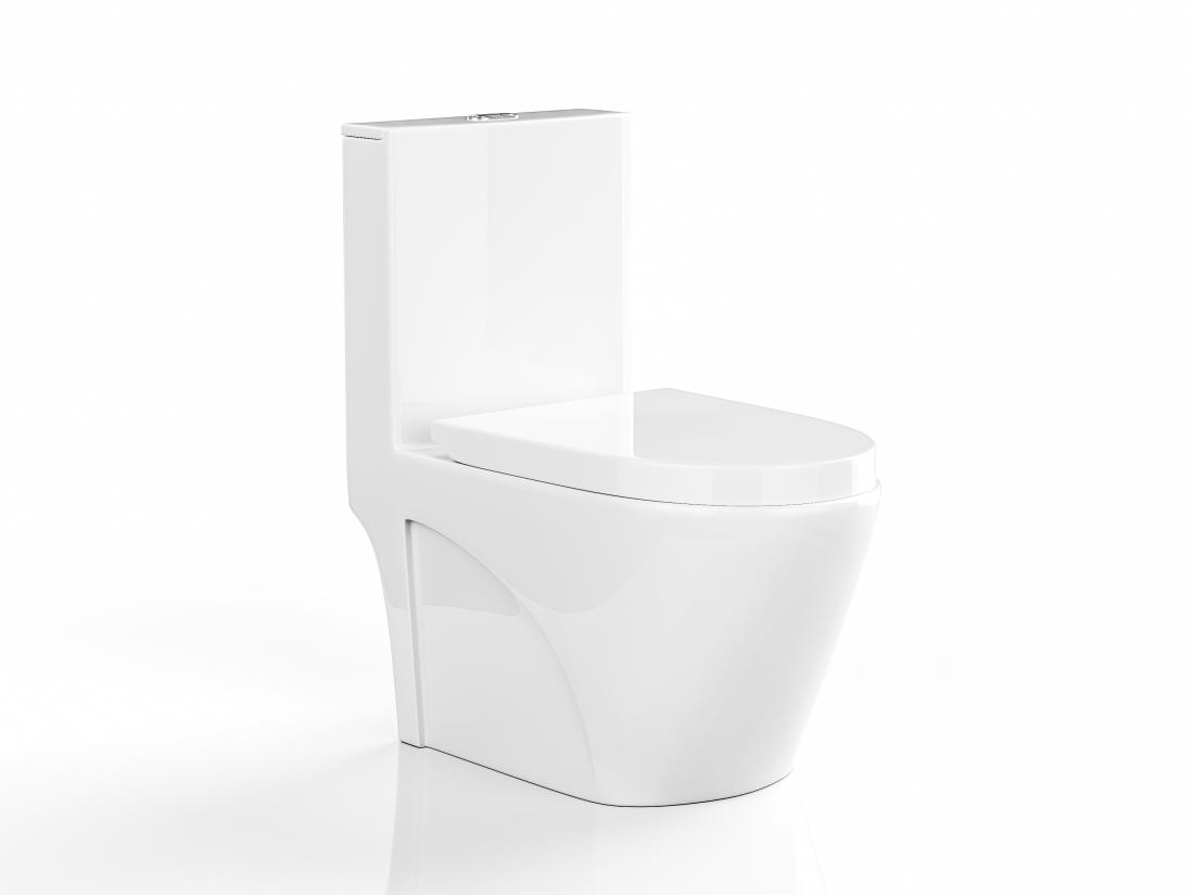 Vente Unique WC à Poser Blanc Brillant En Céramique - Evacuation Verticale - NAGILAM