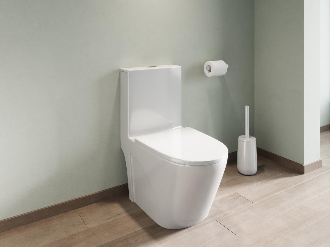 vente unique WC à poser blanc brillant en céramique - Evacuation horizontale - NAGILAM