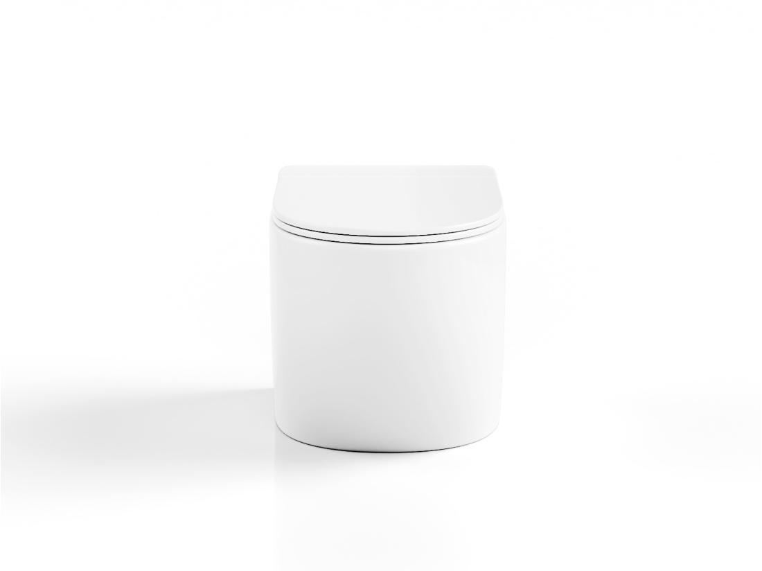 Vente Unique WC Suspendu Blanc Brillant En Céramique Sans Bride - JAVOINE