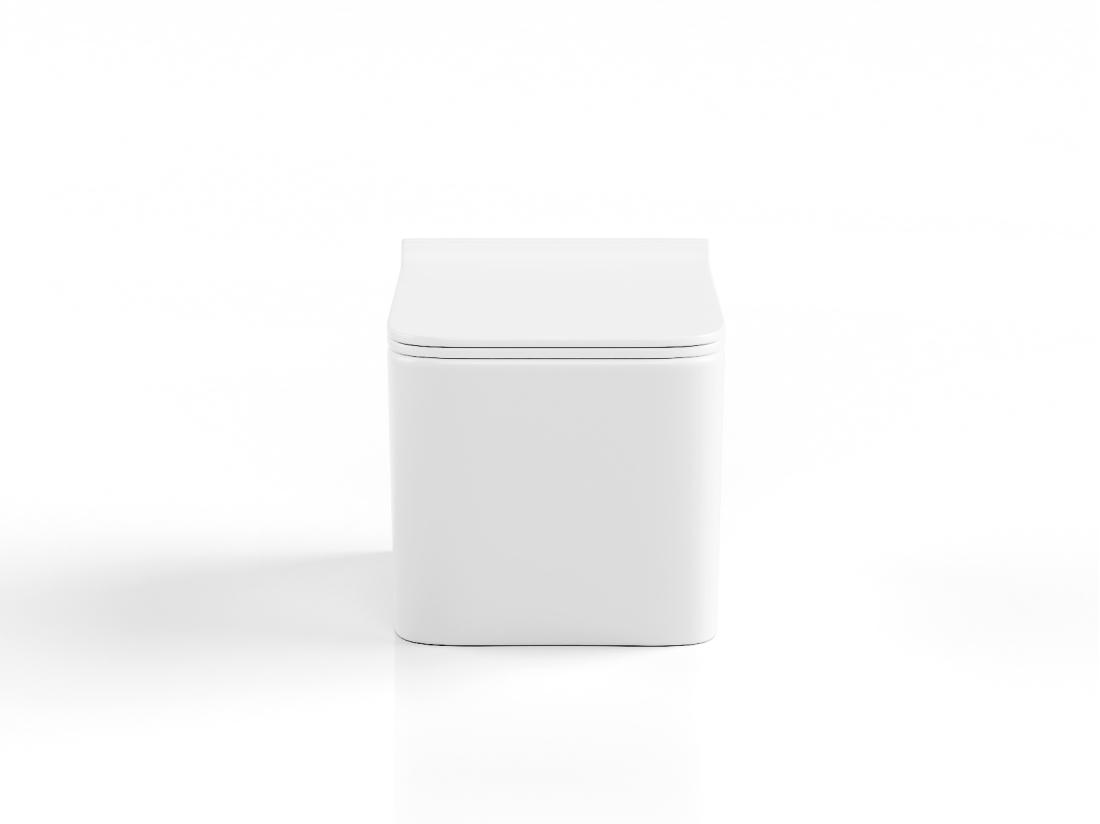 Vente Unique WC Suspendu Blanc Brillant En Céramique Sans Bride - CLEMONA