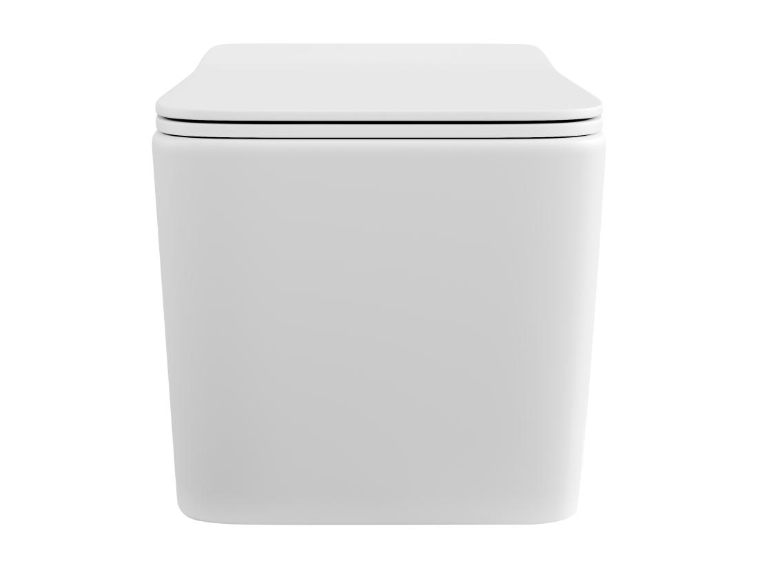 Vente Unique WC Suspendu Blanc Mat En Céramique Sans Bride - CLEMONA