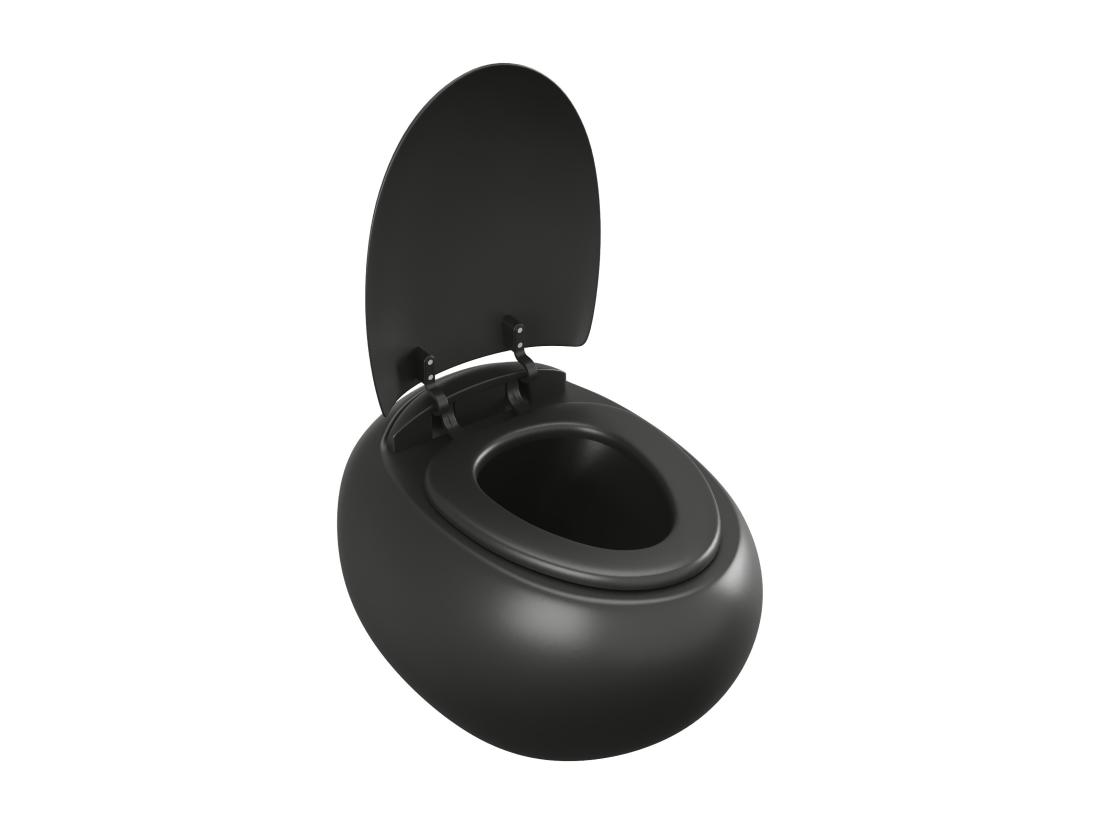 Vente Unique WC Suspendu Noir Mat En Céramique - HURO II