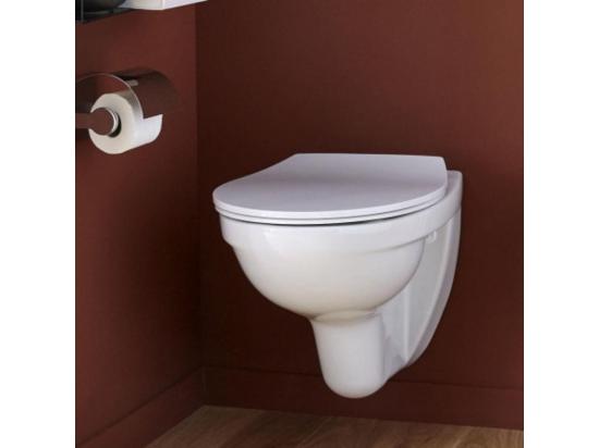 Vente Unique WC Suspendu Sans Bride JACOB DELAFON Patio + Abattant Extra Plat