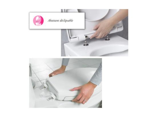 Vente Unique WC Suspendu Sans Bride JACOB DELAFON Patio + Abattant Extra Plat