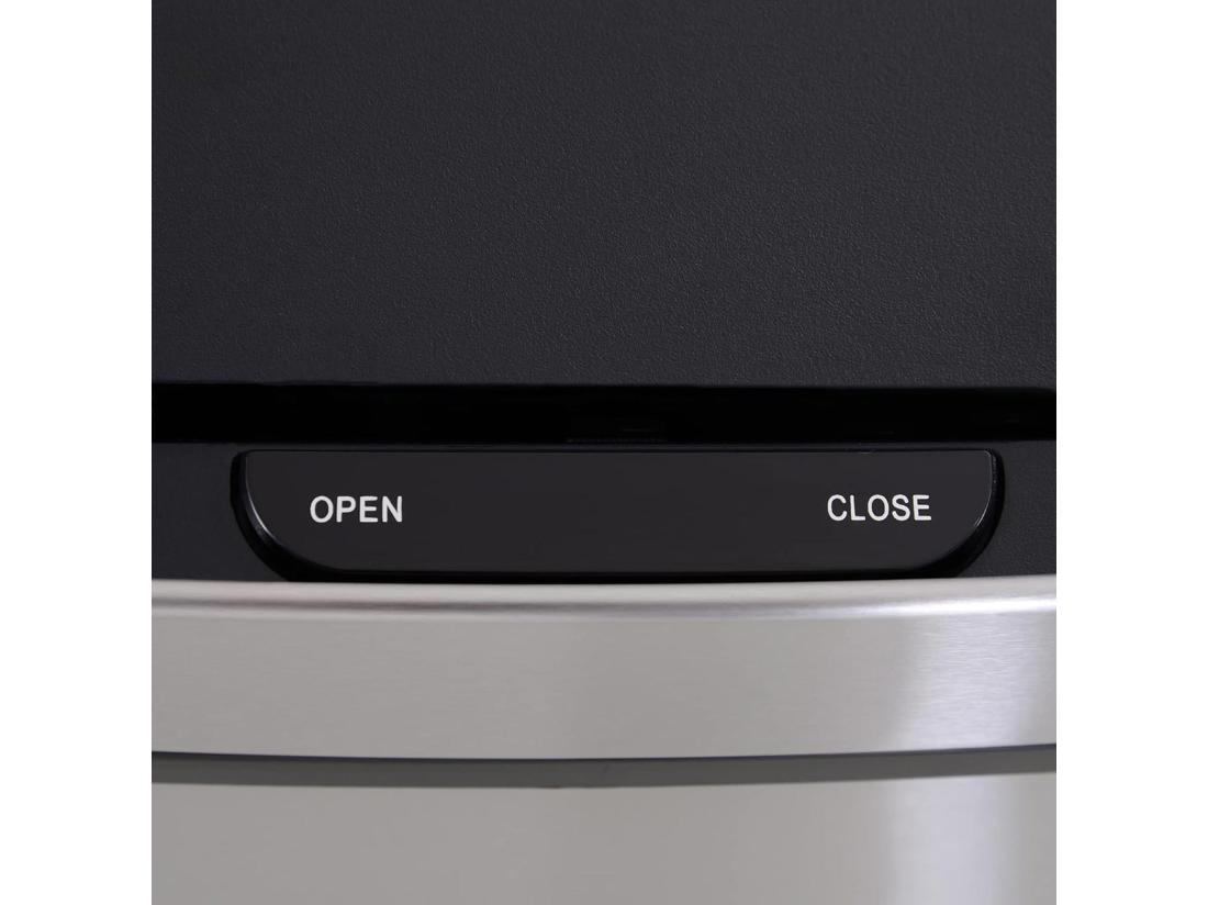 Vente Unique WELL HOME Poubelle De Tri 62L (37L+25L) Poubelle à 2 Compartiments Ouverture Automatique Avec Capteur En Inox Chromé