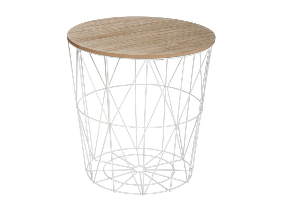 Vente Unique WELL HOME - Table D'appoint 'kumi' En Métal Blanc Ø40x41