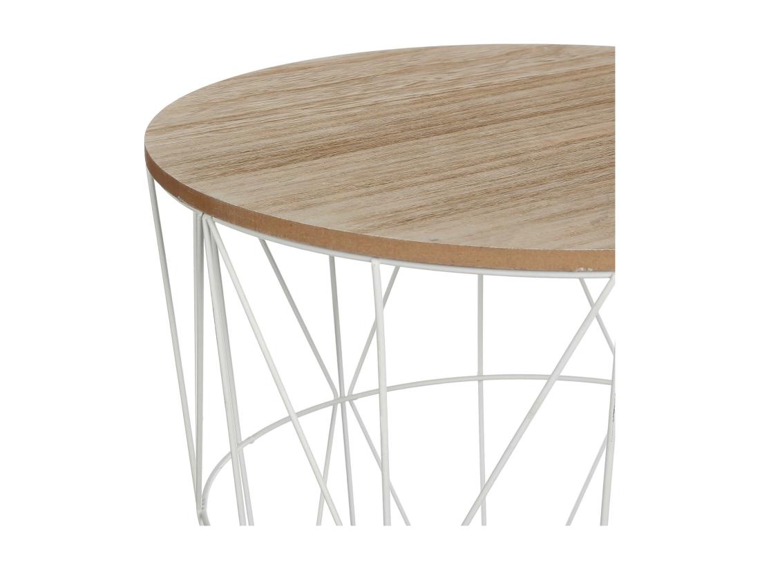Vente Unique WELL HOME - Table D'appoint 'kumi' En Métal Blanc Ø40x41