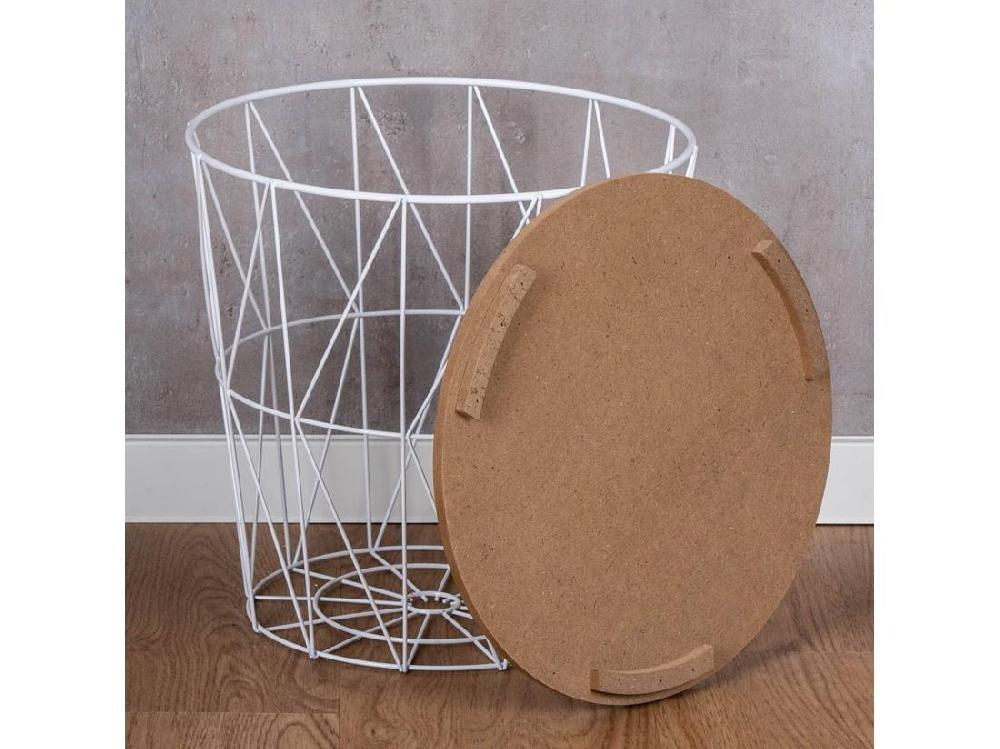 vente unique WELL HOME - Table d'appoint 'kumi' en métal blanc Ø40x41