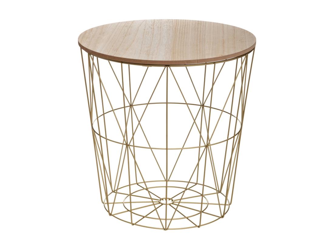 Vente Unique WELL HOME - Table D'appoint 'Kumi' En Métal Doré Ø40x41