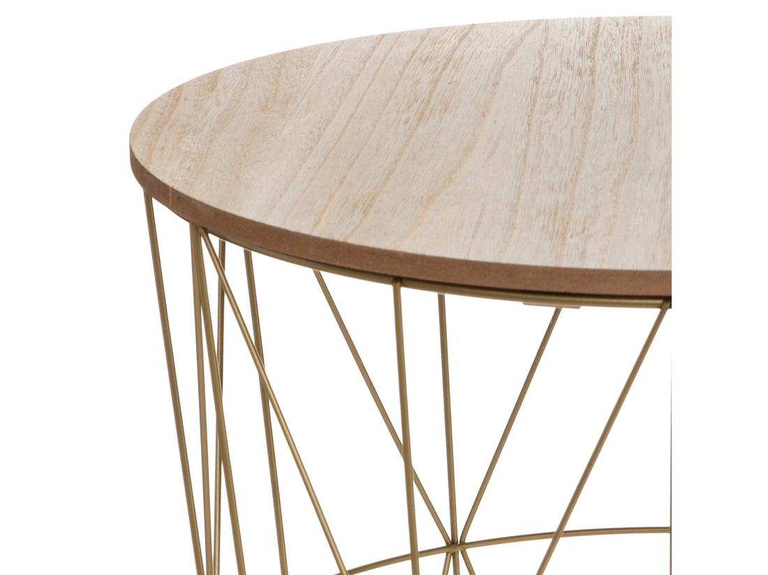 Vente Unique WELL HOME - Table D'appoint 'Kumi' En Métal Doré Ø40x41