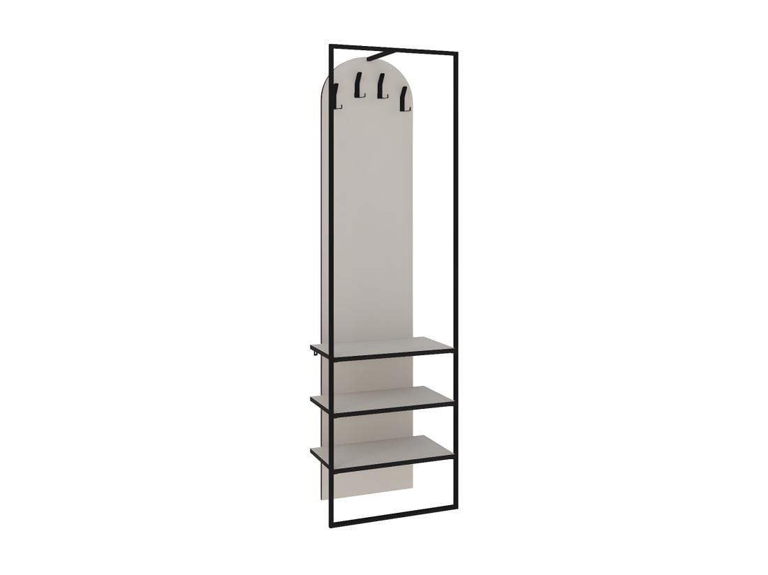 Vente Unique Wynsar - Meuble D'entrée 3 étagères En Bois Et Métal H180cm - Beige