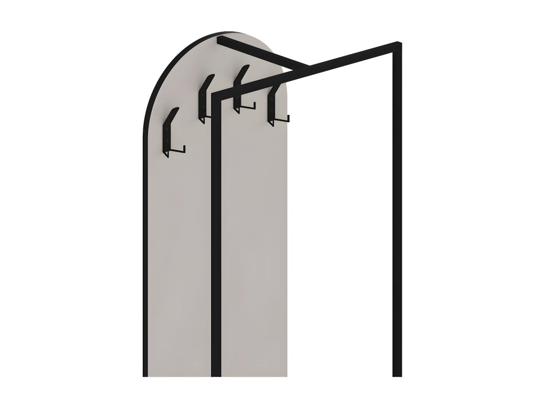 Vente Unique Wynsar - Meuble D'entrée 3 étagères En Bois Et Métal H180cm - Beige