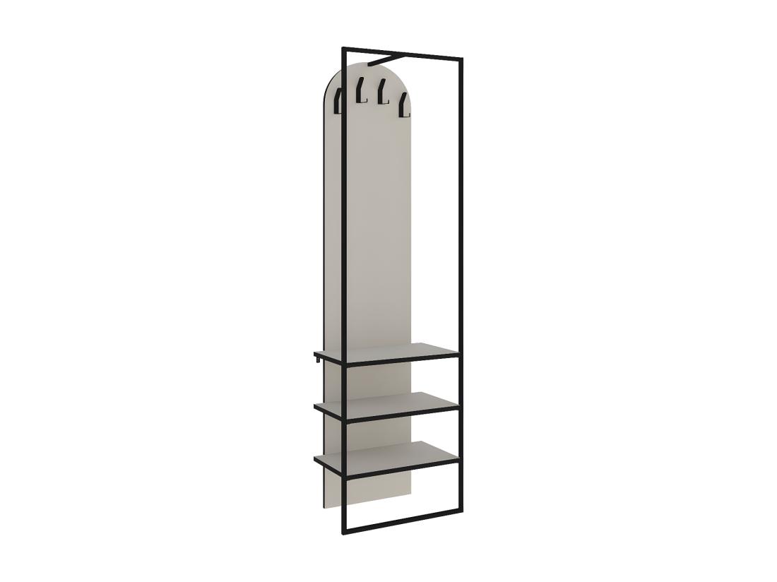 vente unique Wynsar - Meuble d'entrée 3 étagères en bois et métal H180cm - Beige