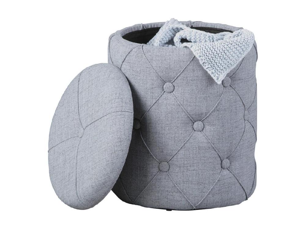 Vente Unique YELENA - Pouf Avec Coffre De Rangement Gris