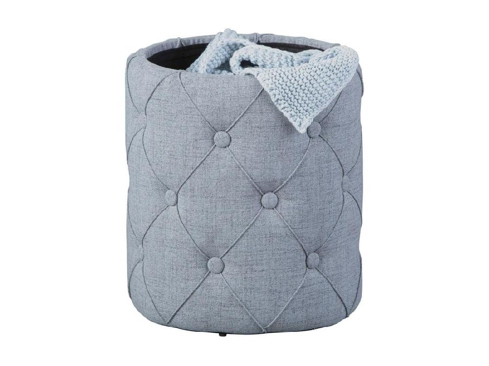 vente unique YELENA - Pouf avec Coffre de Rangement Gris