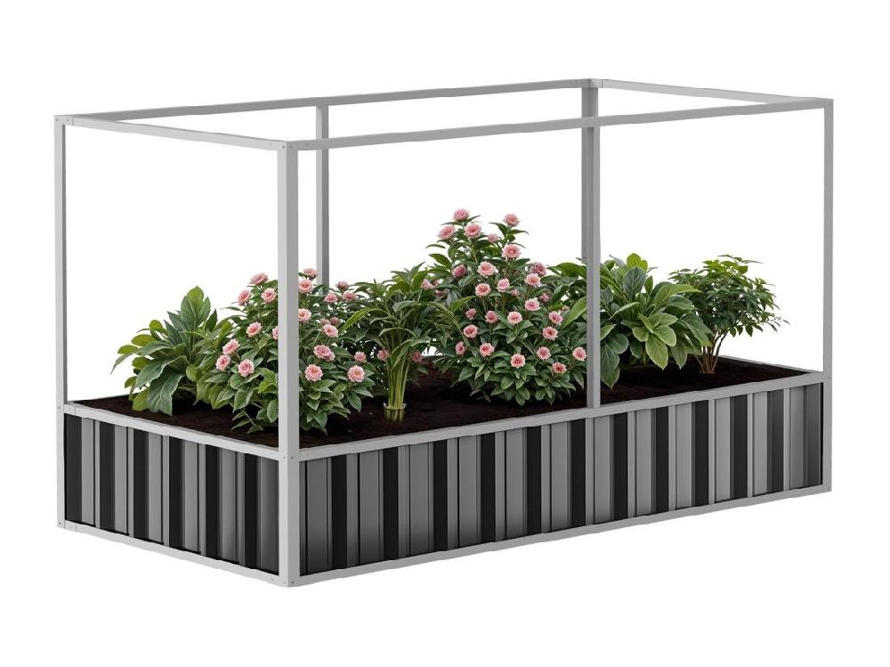 vente unique YITAHOME 174x90x88CM Carré Potager de Jardin - avec Structure en Filet - Anti-oiseaux - en Métal pour l'extérieur - avec Gants - Noir