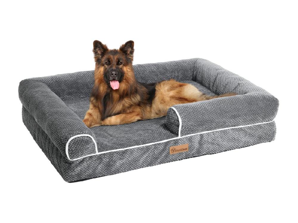 vente unique YITAHOME Panier - Grand Chien - Gris - Dehoussable - Orthopédique - lit Chien - Matelas Lavable - 108x80cm
