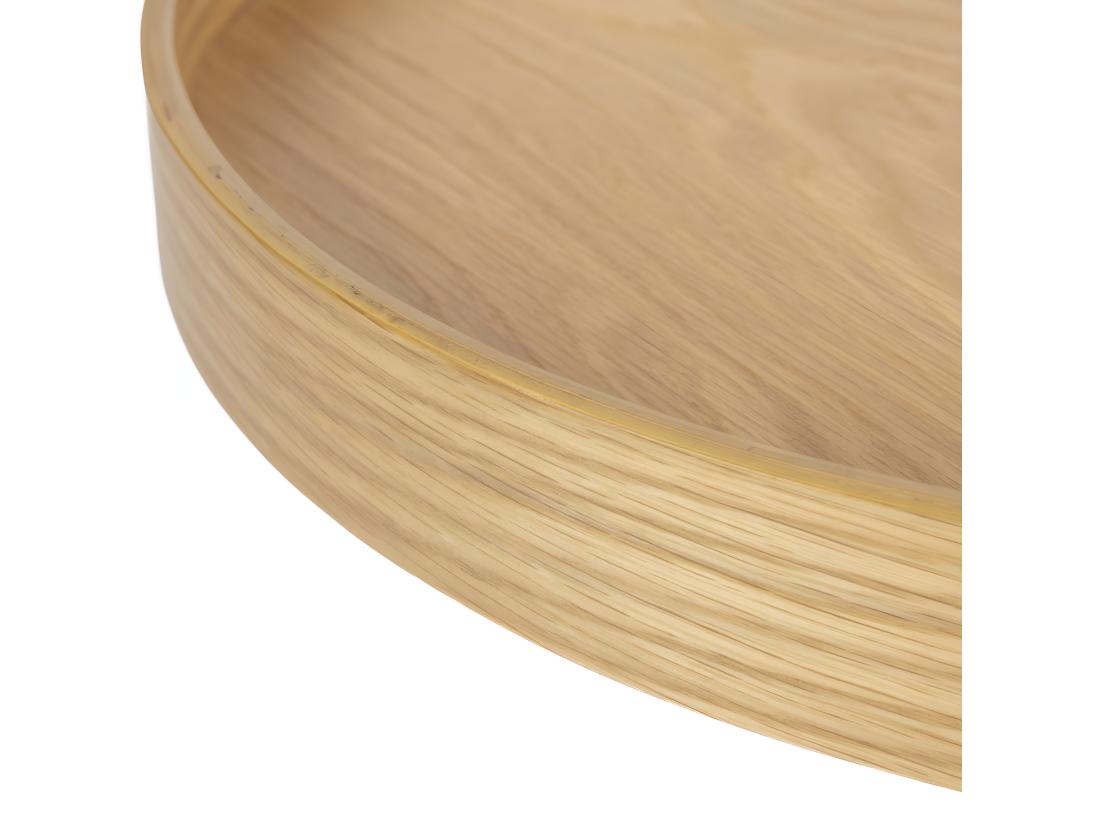 vente unique Yuri - Table d'appoint ronde en bois et métal ø45cm - Bois clair