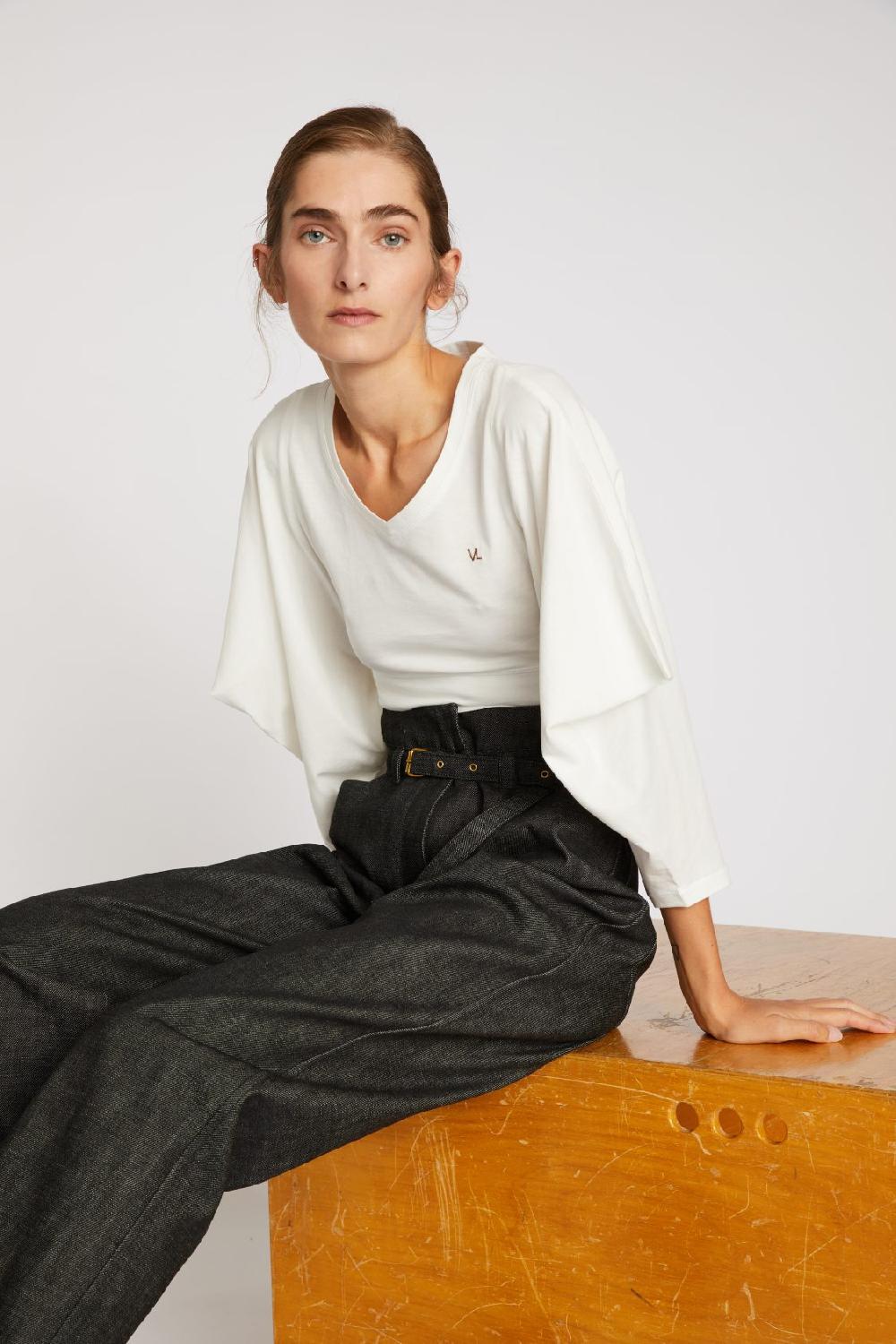 Veronique Leroy Crop T-Shirt Manches Triangles
