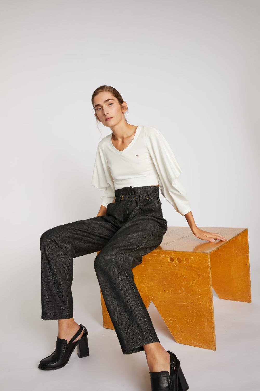 Veronique Leroy Crop T-Shirt Manches Triangles