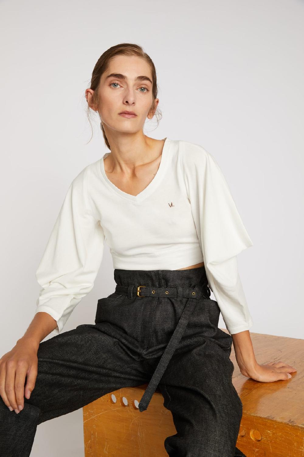 Veronique Leroy Crop T-Shirt Manches Triangles
