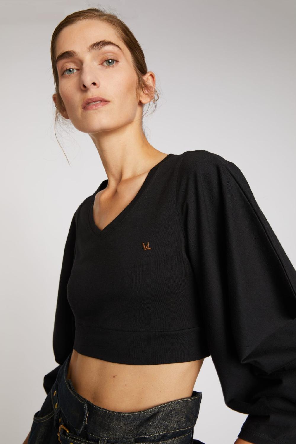 Veronique Leroy Crop T-Shirt Manches Triangles