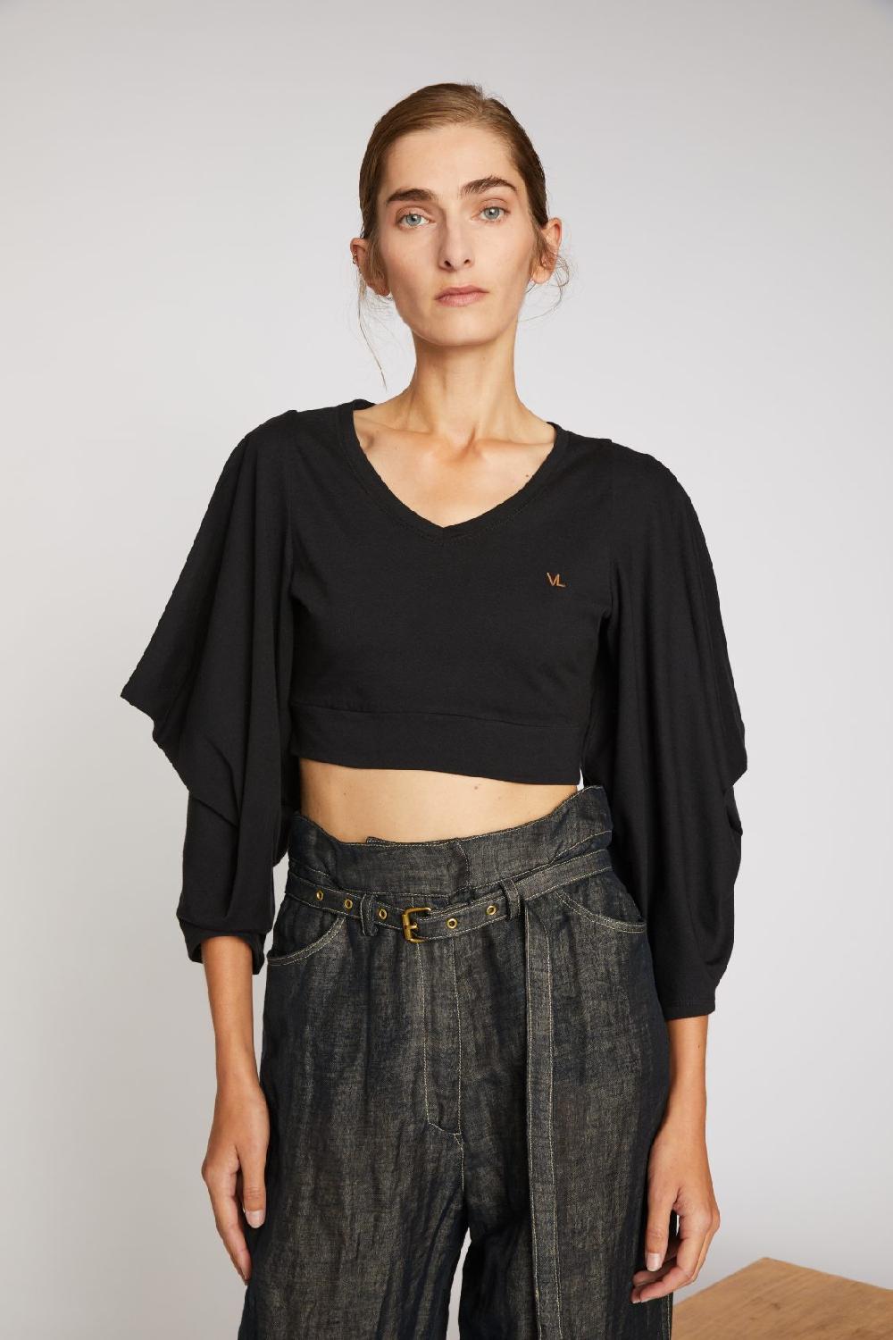 veronique leroy Crop T-Shirt Manches Triangles