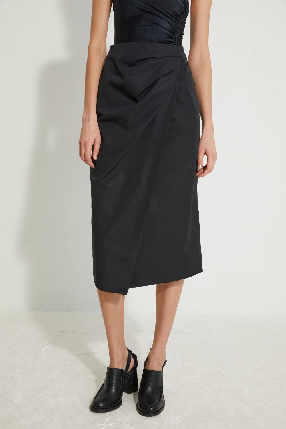 veronique leroy Jupe midi drapée