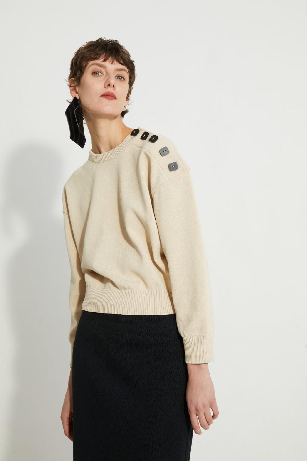 Veronique Leroy Pull épaule Boutonnée