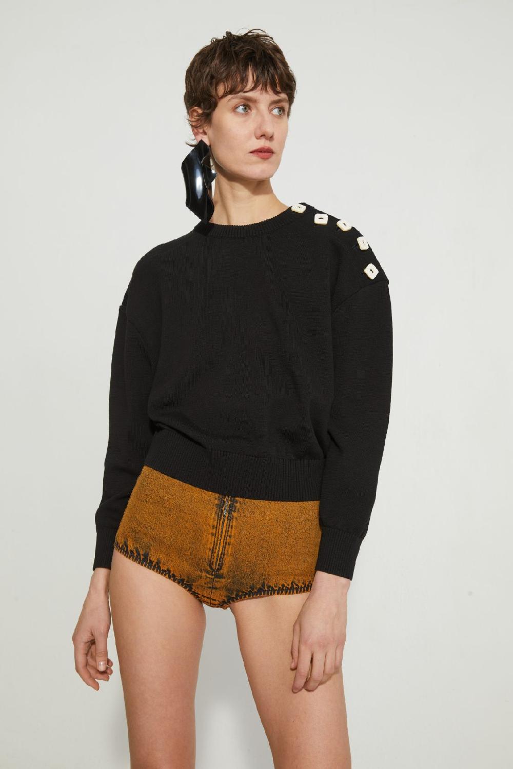 veronique leroy Pull épaule boutonnée