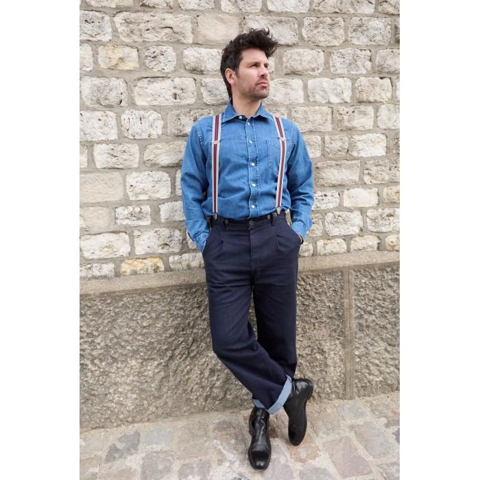 Vertical L’accessoire Bretelles Larges Bleu Blanc Rouge Les Neveroises