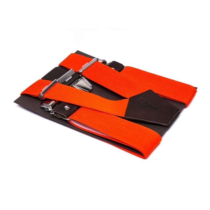 vertical l’accessoire Bretelles larges orange et marron Les Mancelles