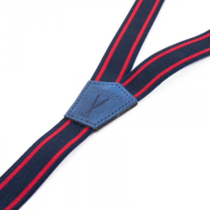 Vertical L’accessoire Bretelles Mi-larges Bleu Et Rouge Les Castelnauviennes