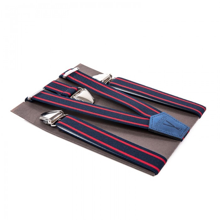 vertical l’accessoire Bretelles mi-larges bleu et rouge Les Castelnauviennes