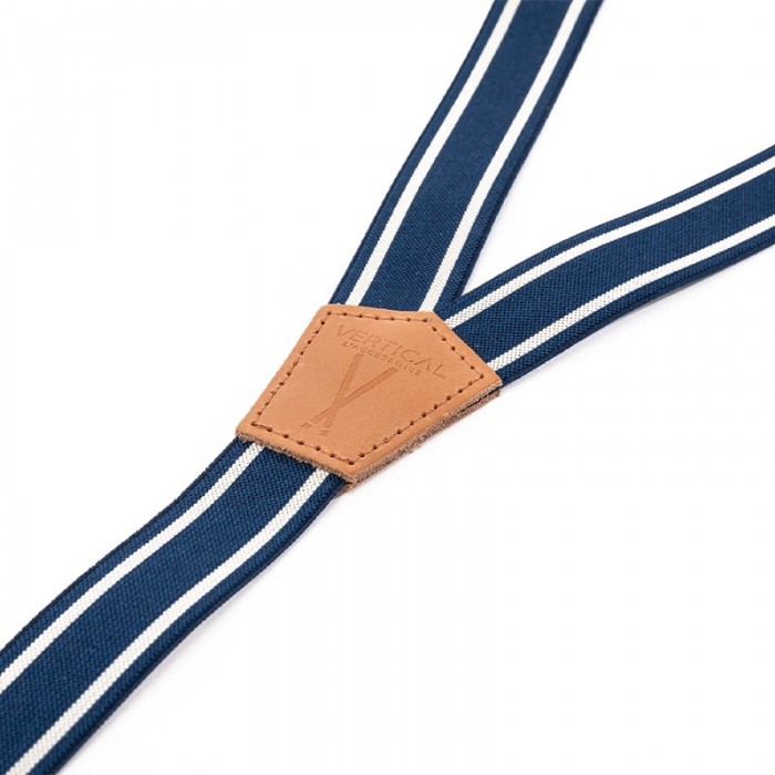 Vertical L’accessoire Bretelles Mi-larges Bleu Marine Et Blanc Les Beaunoises