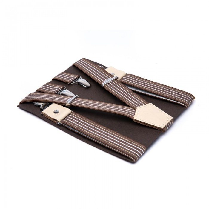 vertical l’accessoire Bretelles mi-larges marron et beige Les Bruneloises