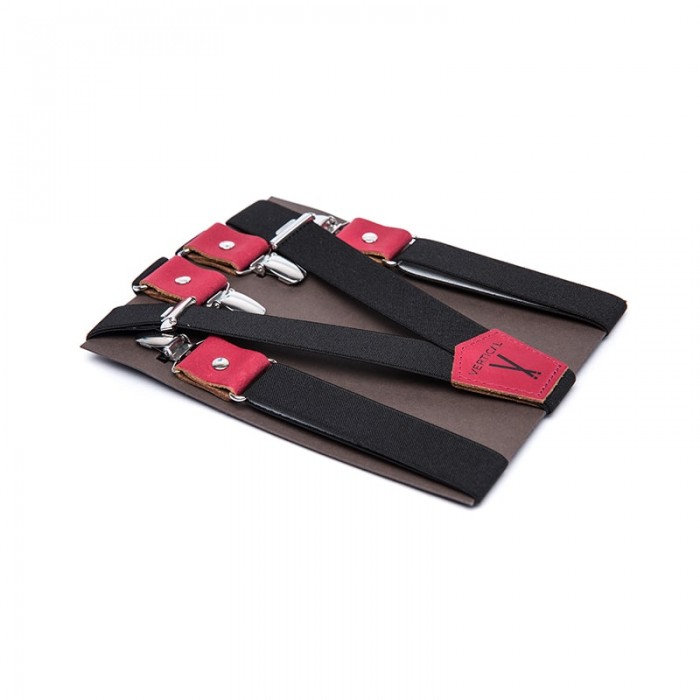 vertical l’accessoire Bretelles mi-larges noir et rouge Les Grenobloises