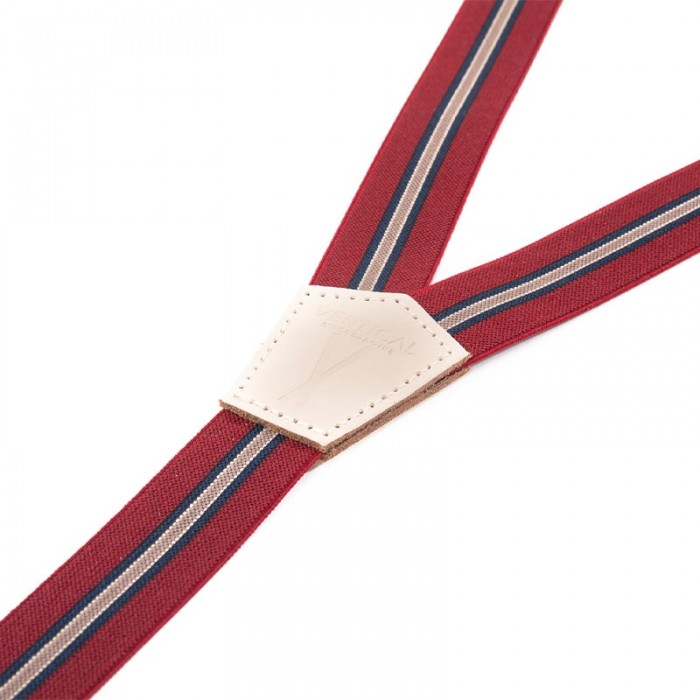 Vertical L’accessoire Bretelles Mi-larges Rouge Et Beige Les Étretataises