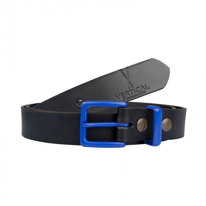 Vertical L’accessoire Ceinture Cuir Véritable Bleu Boucle Colorée