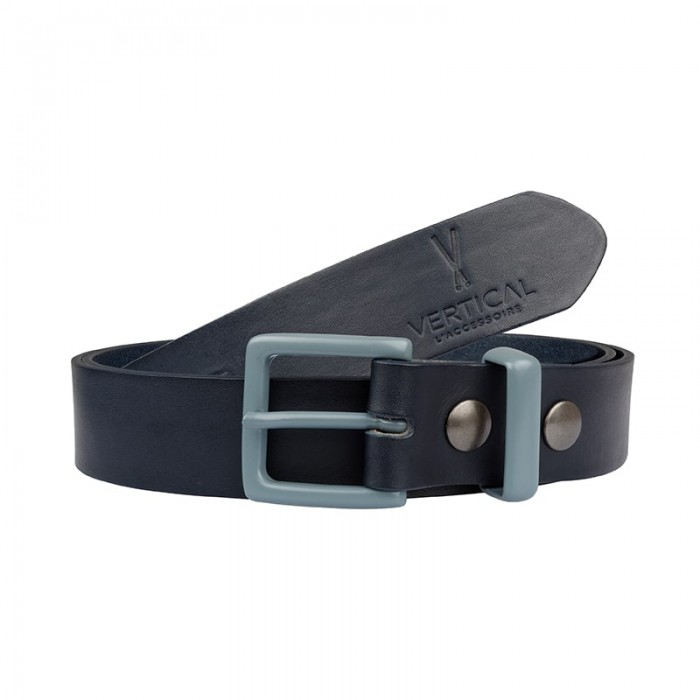Vertical L’accessoire Ceinture Cuir Véritable Noir Boucle Colorée