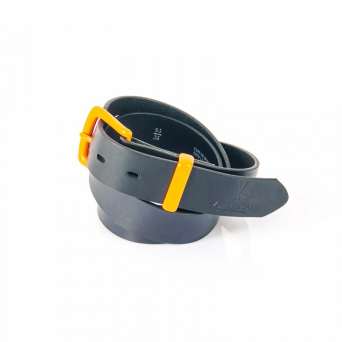 Vertical L’accessoire Ceinture Cuir Véritable Noir Boucle Colorée