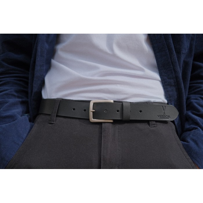 Vertical L’accessoire Ceinture Large Cuir Véritable Noir